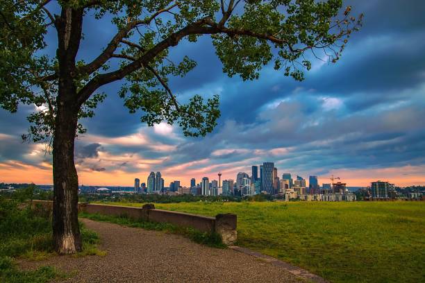 istock Cloudy Summer Sunrise Over The Calgary Skyline 1328580236