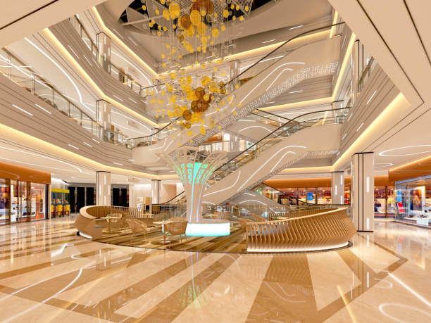 3d render of shopping mall interior