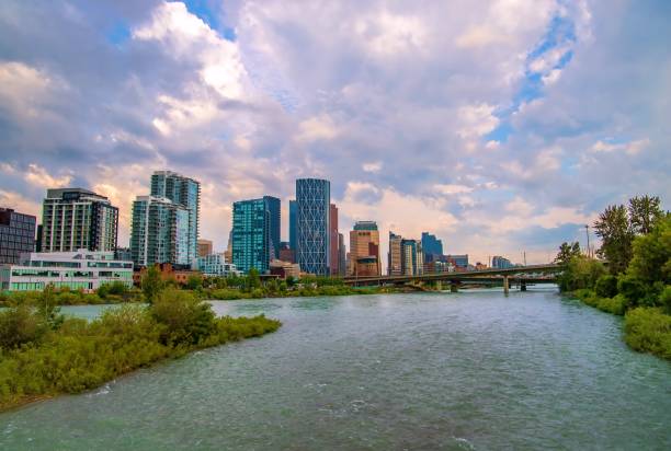 istock Panoramic View Of The Downtown Calgary Skyline On A Cloudy Day 1328580369