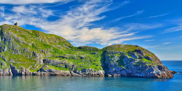 Morning Light at Signal Hill National Historic Site, St John's, Newfoundland & Labrador, Canada Early Morning panoramic image of the coastline at Signal Hill National Historic Site, St John's, Newfoundland & Labrador, Canada signal hill stock pictures, royalty-free photos & images