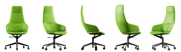 istock Office Chair isolated on white background with clipping path. Different positions. 1328588871