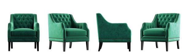 Arm Chair isolated on white background with clipping path. Different positions.