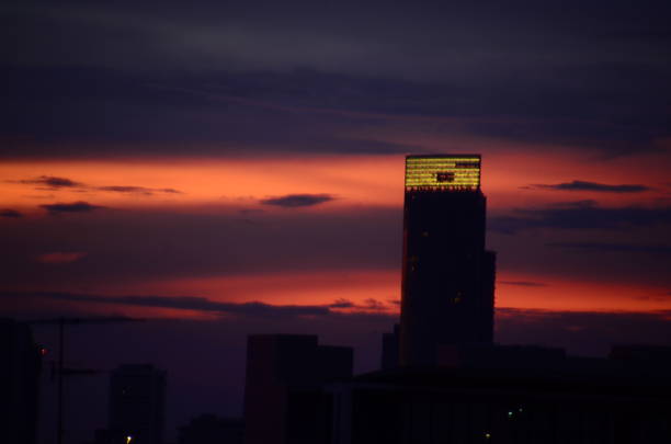 dramatic Sunset sky range beautiful landscape dusk golden time vibrant sky. Beautiful landscape vivids panorama scenery dawn dramatic sky timelapse. Sunrise landscape golden sky sunlight