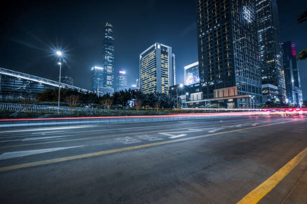istock Traffic night of city 1328592594