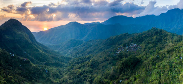 istock Mountain range facing the ocean in Bali at sunrise 1328594220