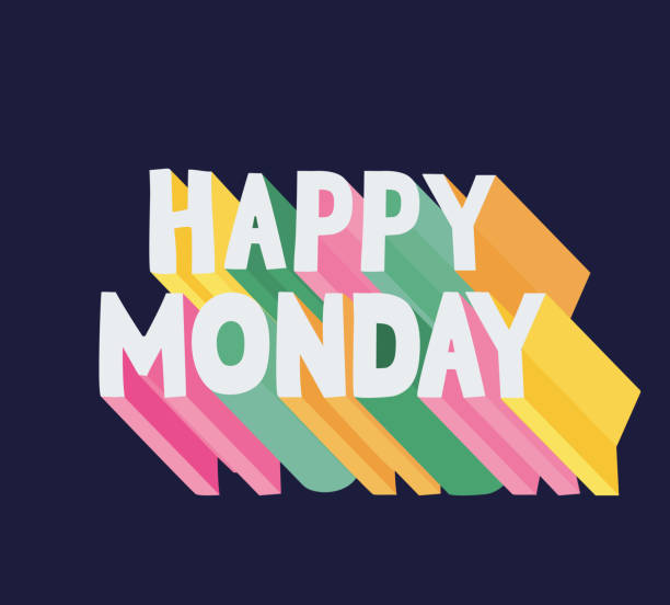 ilustraciones, imágenes clip art, dibujos animados e iconos de stock de bonita frase de feliz lunes - monday