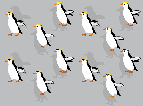 Animal Animation Royal Penguin Walking Cartoon Vector Seamless Wallpaper  Stock Illustration - Download Image Now - iStock
