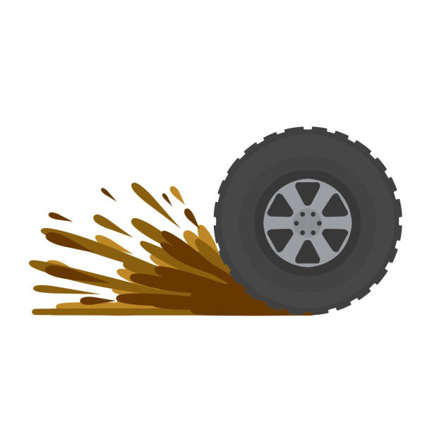 грязное колесо грузовика. езда по бездорожью. грунт на шине. - mud stock illustrations