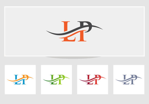 LP Linked Logo for business and company identity. Creative Letter LP Logo Vector Letter LP Logo Vector script letter l stock illustrations