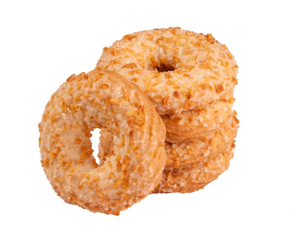 istock Shortbread rings with sugar and peanut crumbs isolated on white 1328614619