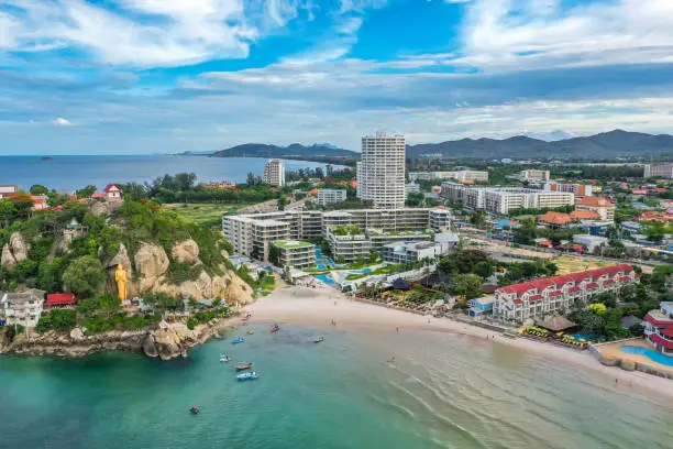 Photo of Wat Khao Takiab hill and beach in hua Hin, Prachuap Khiri Khan, Thailand