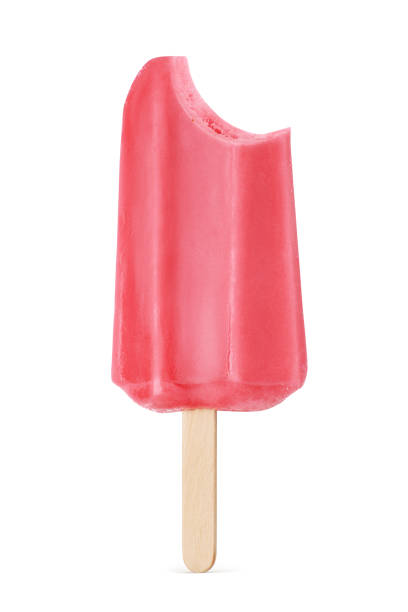 istock Red cherry ice cream popsicle isolated on white 1328621497