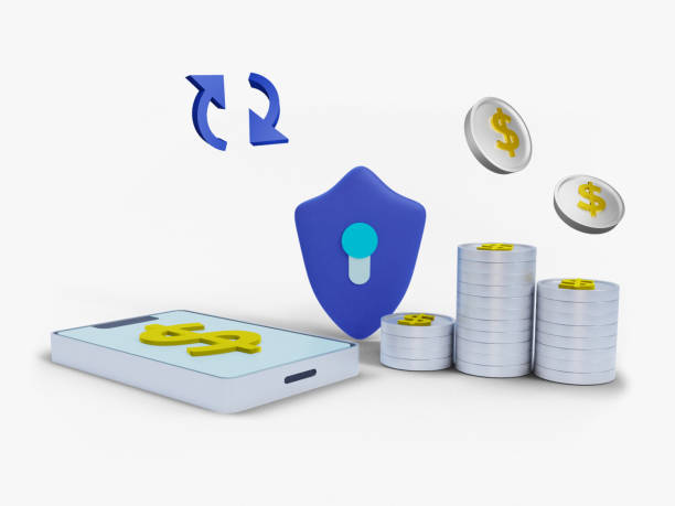 istock 3D online payment concept with silver dollar coin for landing page or background. 3D rendering and illustration. 1328621519