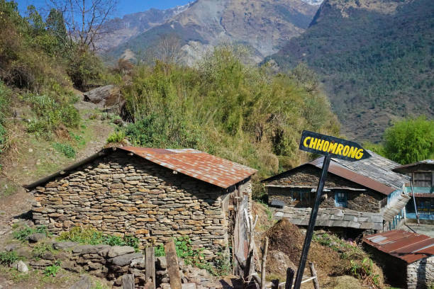 istock Exterior Nepali architecture and building design along Annapurna Himalayas range 1328621560
