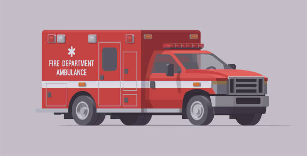 istock Ambulance emergency truck. Vector rescue car. Fire department. Isolated illustration 1328622637