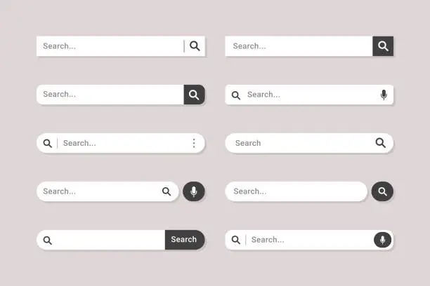 Vector illustration of Search bar for ui design elements vector graphic