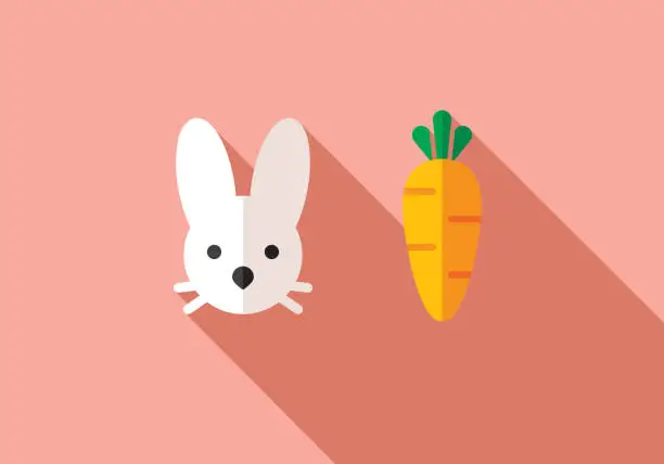 Vector illustration of Rabbit and Carrot