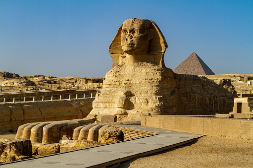 The Sphinx of Giza at the pyramids