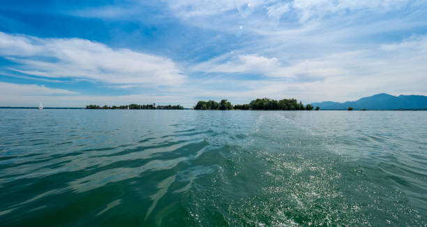 Famous Frauenchiemsee island on a sunny day in summer