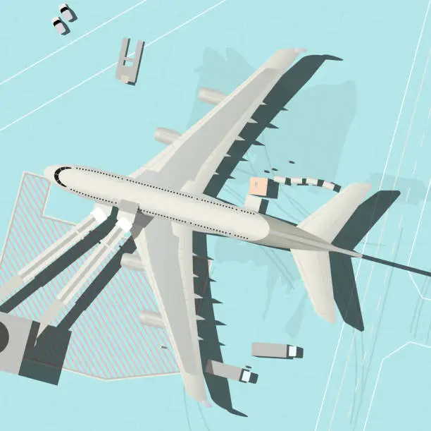 Vector illustration of plane before departure