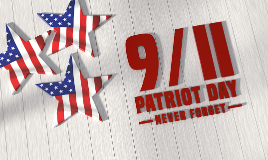 Usa Flag And Patriot Day USA 9/11. September 11. Never forget.