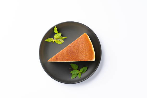 istock Japanese souffle cheesecake on white background 1328639945