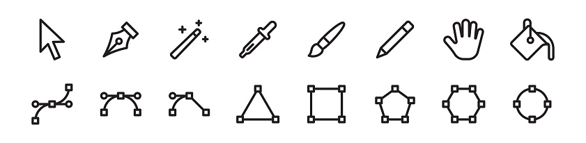 Vector illustration tool icons