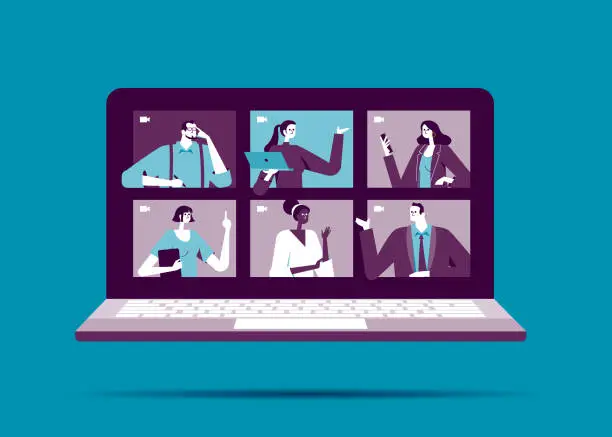 Vector illustration of Video Conference