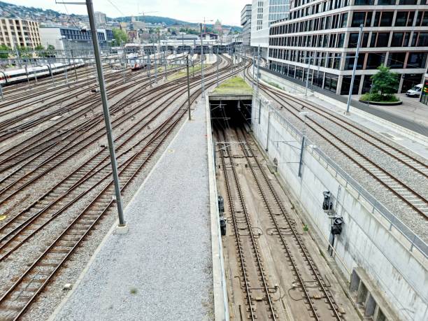 istock Europaallee Zurich with trackfield 1328656511