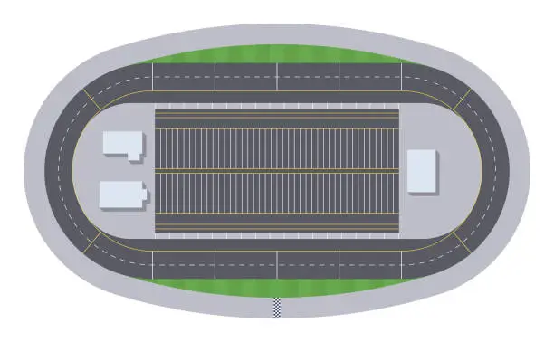 Vector illustration of Nascar track. Top view.