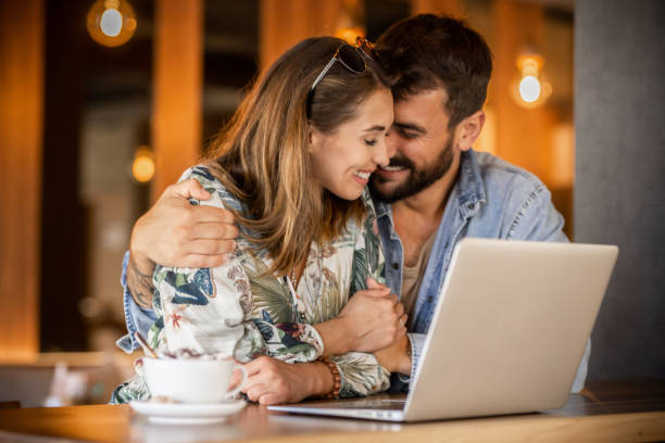 istock Young couple on a date 1328662652