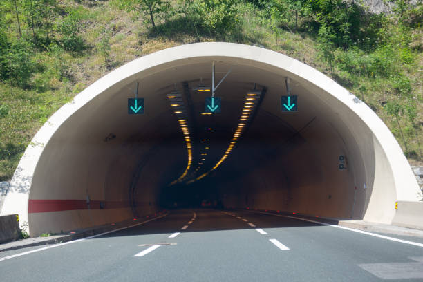 tunnel entrance on Croatian motorway stock photo