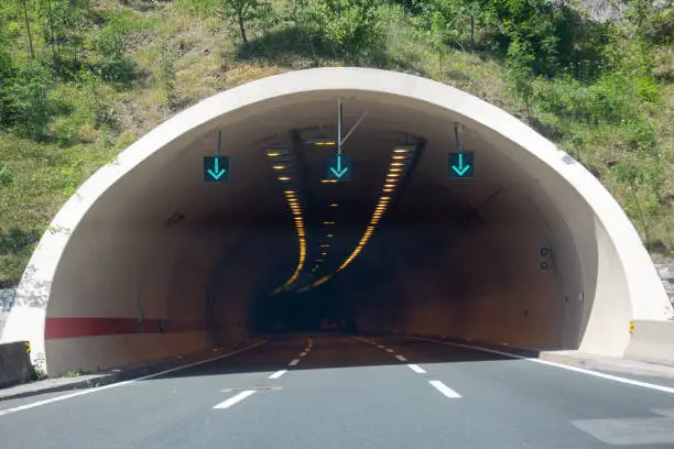 entrance into a tunnel on Croatian highway
