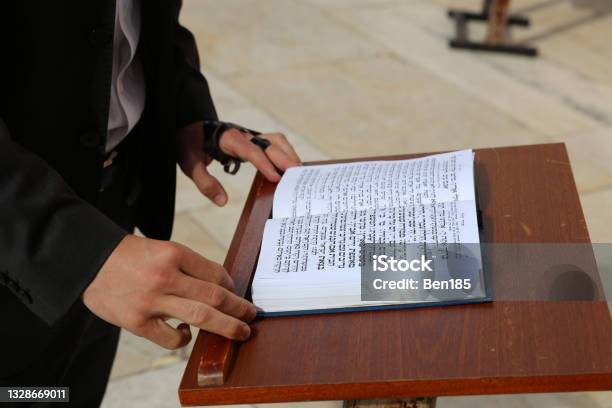 Jewish Prayer At The Western Wall In Jerusalem Israel Stock Photo - Download Image Now
