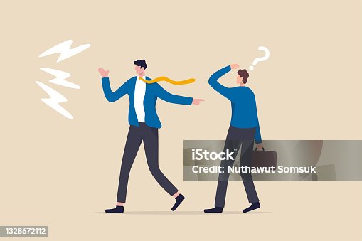 istock Bad habit blame other, excuse and throw mistake to colleague or team, selfish or offense manager concept, frustrated businessman boss excuse this mistake and pointing to other false. 1328672112