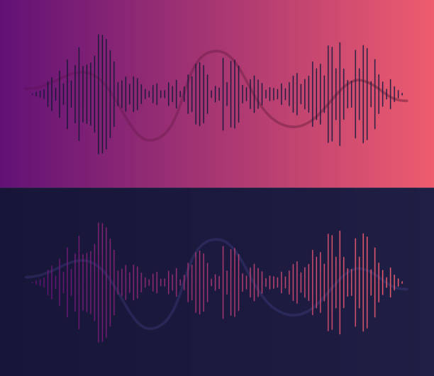 illustrations, cliparts, dessins animés et icônes de podcasting ondes vocales audio - wave pattern audio