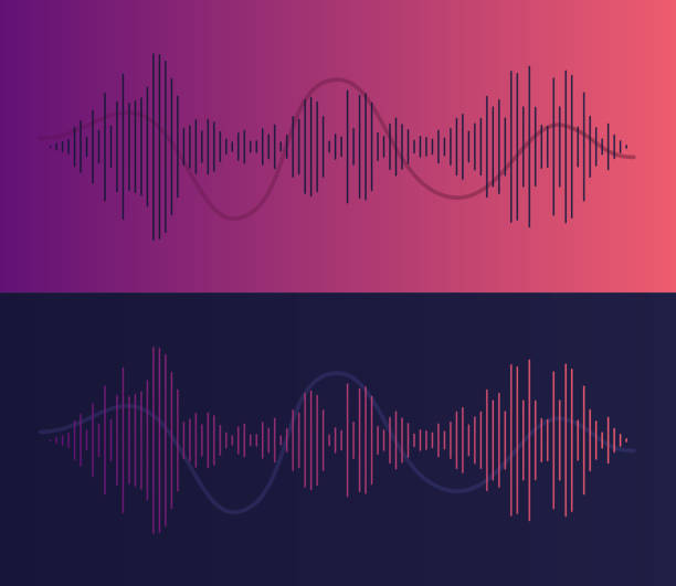 podcasting audio fale głosowe - sound wave audio stock illustrations