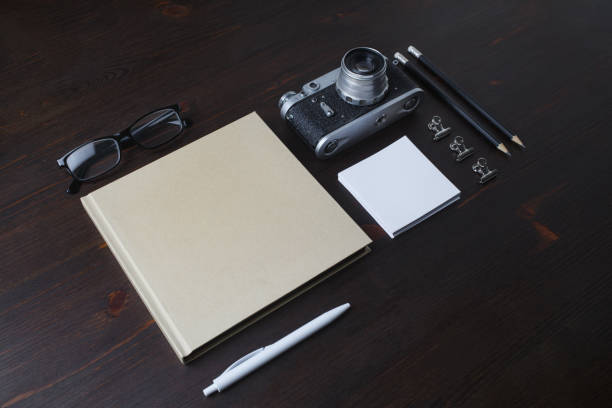 istock Vintage stationery, camera 1328676613
