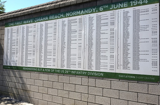 Details of those who embarked from Portland England to invade Omaha beach in World war two Normandy invasion