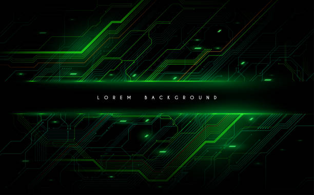 Abstract green technology lines background Abstract green technology lines background in vector circuit board stock illustrations