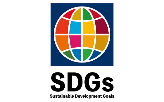 Earth icon/logo with prescribed colors for SDGs and 17 goals