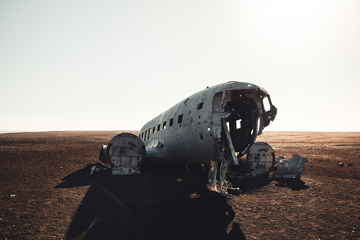 Disassembled plane in the aircraft graveyard