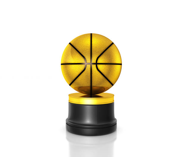 Gold basketball trophy