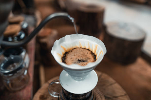 istock Pouring a hot water over a drip coffee 1328684922