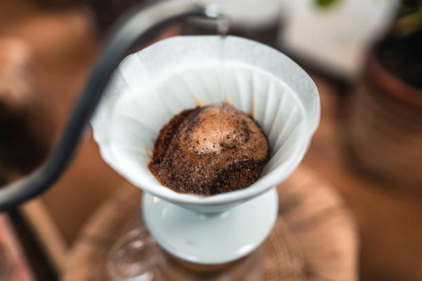 istock Pouring a hot water over a drip coffee 1328685081