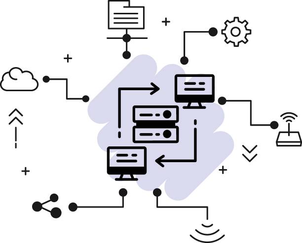 концепция сети p2p, векторный дизайн иконки glyph локальной сети, знак vpn, облачные вычисления и услуги интернет-хостинга символ, иллюстрация уз - computer network topology stock illustrations