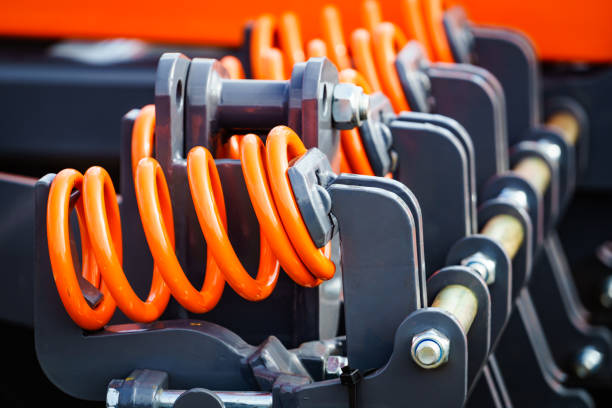 istock Industrial spring at agricultural machine 1328687552