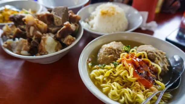 Traditional food from Bandung, Indonesia Call With Bakso Semar