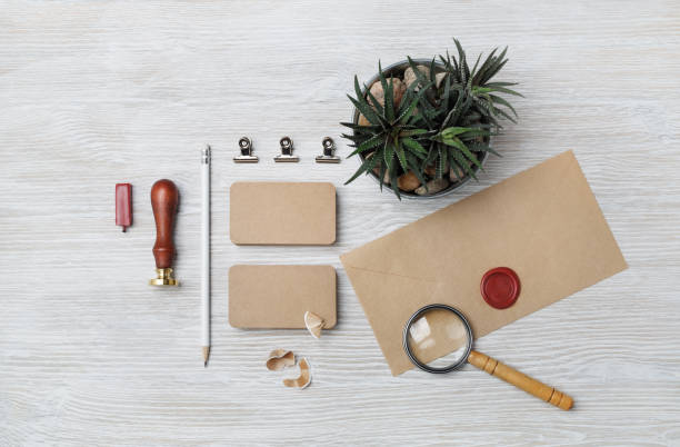 istock Kraft stationery mock up 1328693443