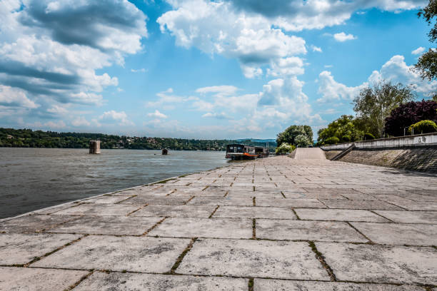 Danube River Quay In Novi Sad, Serbia